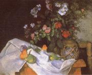 Paul Cezanne Still life with Flowers and Fruit France oil painting artist